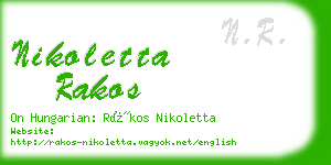 nikoletta rakos business card